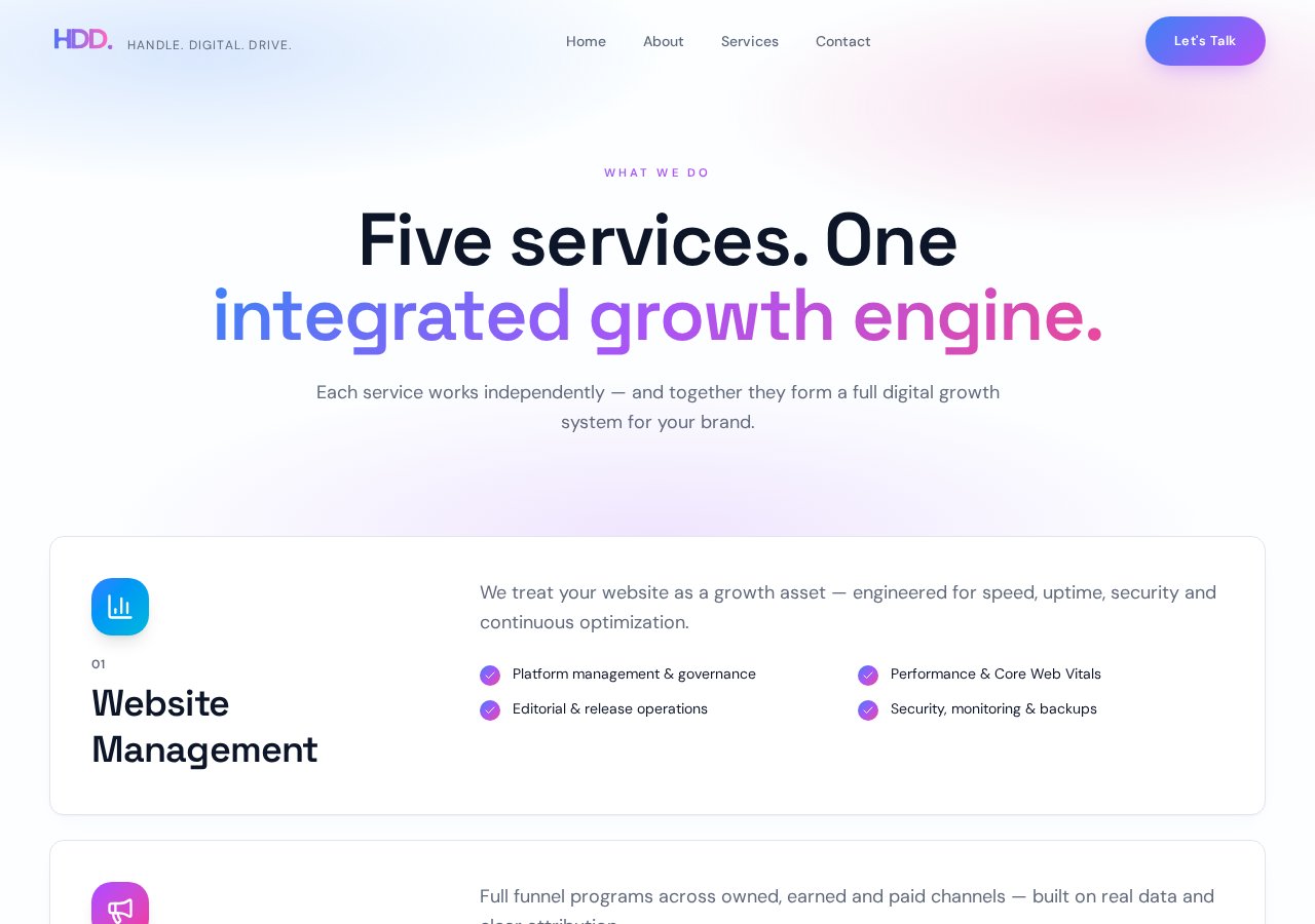 HDD integrated services page